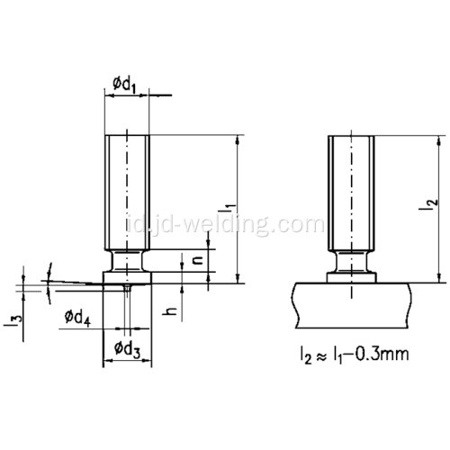 Stud threaded pt iso13918pt studs copper cd cd studs